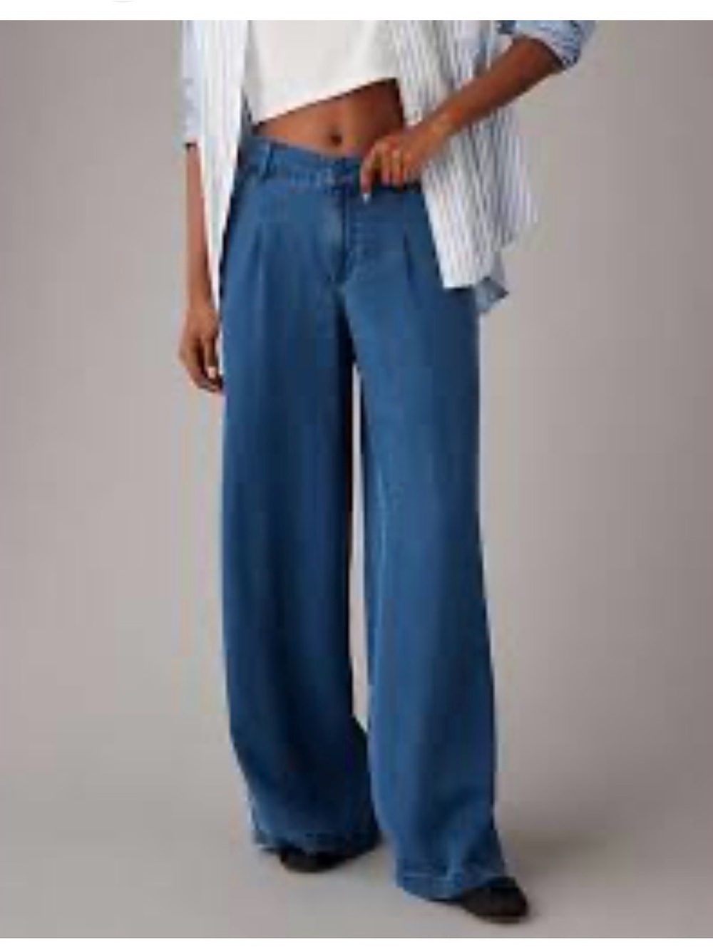 American Eagle Outfitters Drape Wide Leg High-Rise Trouser  size 0R